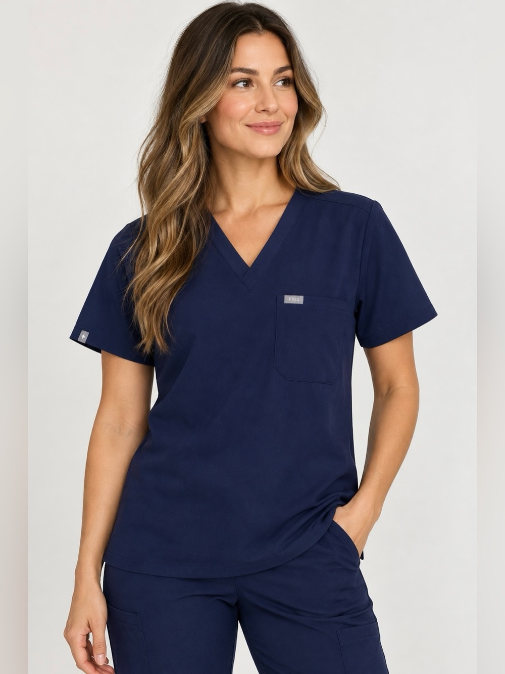 FIGS Technical Collection XL Navy V-Neck Scrub Top 23x28